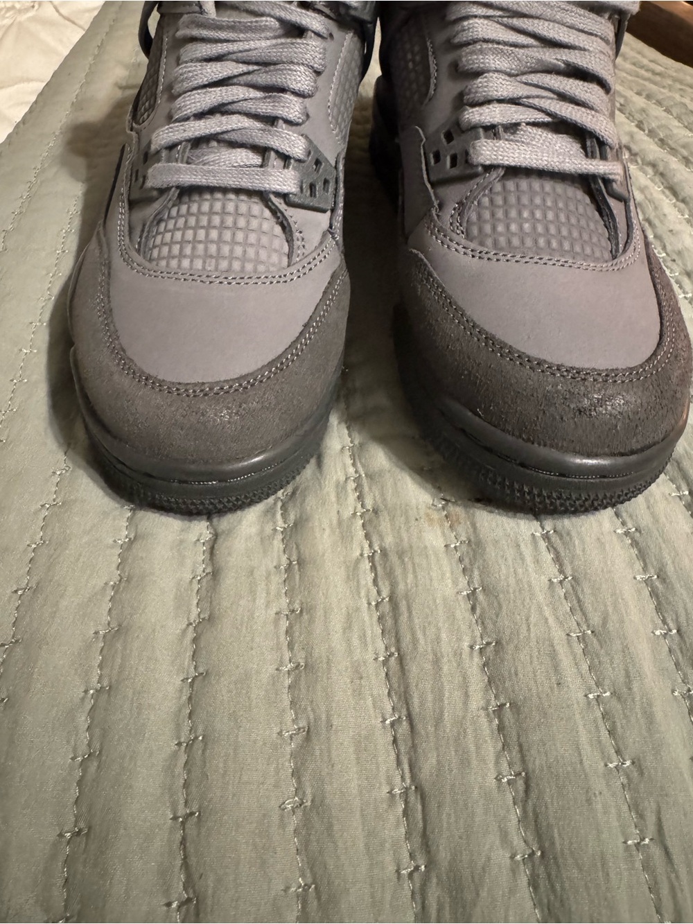 Nike Air Jordan 4 Wet Cement Suede Gray Trainers - Picture 9 of 16